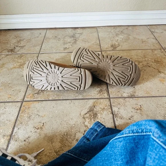 UGG Tan Suede Slip-On Clogs - Picture 6 of 9